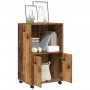 Armario con ruedas madera de ingeniería envejecida 55x40x91 cm de , Aparadores - Ref: Foro24-853189, Precio: 72,01 €, Descuen...