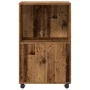 Armario con ruedas madera de ingeniería envejecida 55x40x91 cm de , Aparadores - Ref: Foro24-853189, Precio: 72,01 €, Descuen...