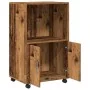 Armario con ruedas madera de ingeniería envejecida 55x40x91 cm de , Aparadores - Ref: Foro24-853189, Precio: 72,01 €, Descuen...