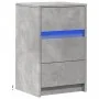 Mesita de noche con luces LED madera ingeniería gris hormigón de , Mesitas de noche - Ref: Foro24-852015, Precio: 79,01 €, De...