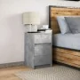 Mesita de noche con luces LED madera ingeniería gris hormigón de , Mesitas de noche - Ref: Foro24-852015, Precio: 79,01 €, De...