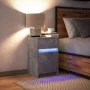 Mesita de noche con luces LED madera ingeniería gris hormigón de , Mesitas de noche - Ref: Foro24-852015, Precio: 79,01 €, De...