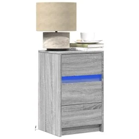 Mesita de noche con luces LED madera de ingeniería gris Sonoma von , Nachttische - Ref: Foro24-852017, Preis: 63,53 €, Rabatt: %
