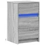 Mesita de noche con luces LED madera de ingeniería gris Sonoma by , Nightstands - Ref: Foro24-852017, Price: 63,53 €, Discoun...