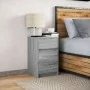 Mesita de noche con luces LED madera de ingeniería gris Sonoma by , Nightstands - Ref: Foro24-852017, Price: 63,53 €, Discoun...