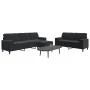 Juego de sofás con cojines 3 piezas terciopelo negro by , Sofas - Ref: Foro24-3278506, Price: 577,29 €, Discount: %