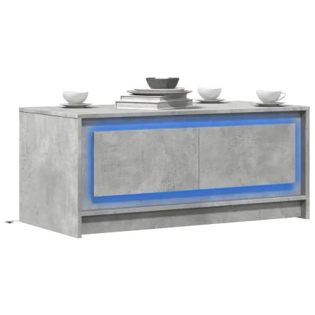 Mesa de centro con luces LED madera de ingeniería gris hormigón by , Coffee table - Ref: Foro24-851987, Price: 110,68 €, Disc...