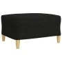 Juego de sofá 3 piezas con reposapiés y cojines tela negro by , Sofas - Ref: Foro24-3278347, Price: 602,35 €, Discount: %