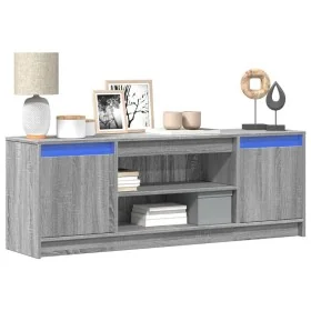 Mueble de TV LED madera ingeniería gris Sonoma 139,5x34x50 cm by , TV Furniture - Ref: Foro24-852199, Price: 104,36 €, Discou...