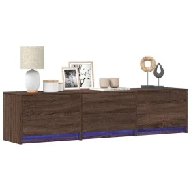 Mueble de TV LED madera ingeniería marrón roble 165x34x40 cm by , TV Furniture - Ref: Foro24-852256, Price: 112,72 €, Discoun...