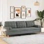Sofá de 3 plazas con cojines tela gris oscuro 210 cm by , Sofas - Ref: Foro24-3278202, Price: 309,09 €, Discount: %