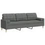 Sofá de 3 plazas con cojines tela gris oscuro 210 cm by , Sofas - Ref: Foro24-3278202, Price: 309,09 €, Discount: %