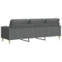 Sofá de 3 plazas con cojines tela gris oscuro 210 cm by , Sofas - Ref: Foro24-3278202, Price: 309,09 €, Discount: %
