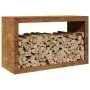 Leñero 100x40x60 cm Acero oxidado by , Firewood bags and holders - Ref: Foro24-850988, Price: 95,74 €, Discount: %
