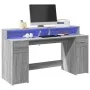 Escritorio con LED madera ingeniería gris sonoma 160x55x91 cm by , Desks - Ref: Foro24-3309434, Price: 206,90 €, Discount: %