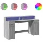 Escritorio con LED madera ingeniería gris sonoma 160x55x91 cm by , Desks - Ref: Foro24-3309434, Price: 206,90 €, Discount: %