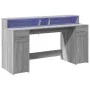Escritorio con LED madera ingeniería gris sonoma 160x55x91 cm by , Desks - Ref: Foro24-3309434, Price: 206,90 €, Discount: %