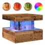 Mesa de centro con luces LED madera envejecida 50x50x40 cm by , Coffee table - Ref: Foro24-857712, Price: 62,39 €, Discount: %