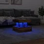 Mesa de centro con luces LED madera envejecida 50x50x40 cm by , Coffee table - Ref: Foro24-857712, Price: 62,39 €, Discount: %