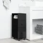 Armario de baño estrecho con ruedas madera de ingeniería negro de , Taquillas y armarios de almacenamiento - Ref: Foro24-8552...