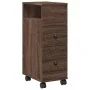 Armario de baño estrecho con ruedas madera marrón roble by , Lockers and storage cabinets - Ref: Foro24-855238, Price: 63,61 ...
