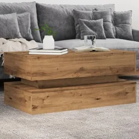 Mesa de centro con luces LED roble artisian 90x50x40 cm by , Coffee table - Ref: Foro24-857719, Price: 113,66 €, Discount: %