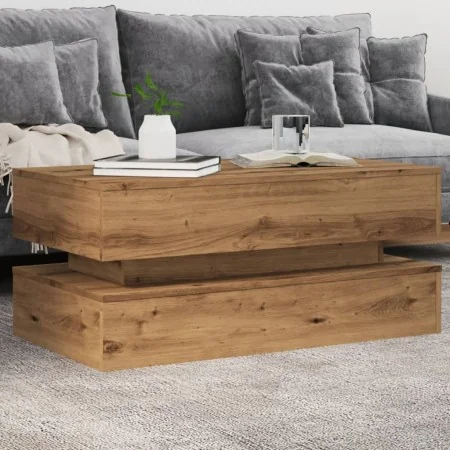 Mesa de centro con luces LED roble artisian 90x50x40 cm von , Couchtisch - Ref: Foro24-857719, Preis: 114,36 €, Rabatt: %