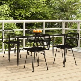 Juego de comedor de jardín 5 piezas ratán sintético negro by , Garden sets - Ref: Foro24-3157883, Price: 415,86 €, Discount: %