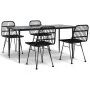 Juego de comedor de jardín 5 piezas ratán sintético negro de , Conjuntos de jardín - Ref: Foro24-3157883, Precio: 415,91 €, D...