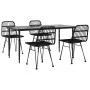 Juego de comedor de jardín 5 piezas ratán sintético negro de , Conjuntos de jardín - Ref: Foro24-3157883, Precio: 415,91 €, D...