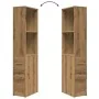 Armario de baño estrecho con ruedas madera roble artisian von , Schließfächer und Lagerschränke - Ref: Foro24-855303, Preis: ...