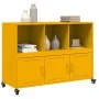Aparador de acero amarillo mostaza 100,5x39x72 cm de , Aparadores - Ref: Foro24-846737, Precio: 137,19 €, Descuento: %