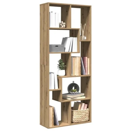 Librería divisora madera ingeniería roble artisan 67x25x161,5cm by , Bookcases and shelves - Ref: Foro24-858083, Price: 83,87...