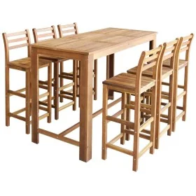 Set mesa de bar y sillas 7 piezas de madera de acacia maciza by , Furniture sets for kitchens and dining rooms - Ref: Foro24-...