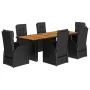 Set de comedor de jardín 7 pzas y cojines ratán sintético negro von , Gartensets - Ref: Foro24-3277648, Preis: 1,00 €, Rabatt: %