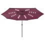 Sombrilla de jardín con luces LED rojo burdeos 400 cm by , Umbrellas - Ref: Foro24-312534, Price: 100,13 €, Discount: %