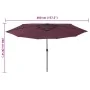 Sombrilla de jardín con luces LED rojo burdeos 400 cm by , Umbrellas - Ref: Foro24-312534, Price: 100,13 €, Discount: %