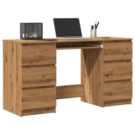 Escritorio madera de ingeniería roble artisan 140x50x77 cm by , Desks - Ref: Foro24-855961, Price: 198,44 €, Discount: %