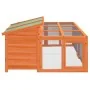 Conejera de madera maciza de pino marrón 144x123x67,5 cm by , Cages and habitats for small animals - Ref: Foro24-172280, Pric...