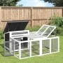 Conejera de madera maciza de pino gris 144x123x67,5 cm by , Cages and habitats for small animals - Ref: Foro24-172282, Price:...