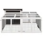 Conejera de madera maciza de pino gris 144x123x67,5 cm by , Cages and habitats for small animals - Ref: Foro24-172282, Price:...