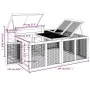 Conejera de madera maciza de pino gris 144x123x67,5 cm by , Cages and habitats for small animals - Ref: Foro24-172282, Price:...