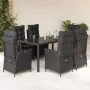 Set de comedor de jardín 7 pzas y cojines ratán sintético negro de , Conjuntos de jardín - Ref: Foro24-3213072, Precio: 916,3...