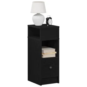 Mesilla de noche con cajón negro 25x31x66 cm by , Nightstands - Ref: Foro24-858616, Price: 70,03 €, Discount: %