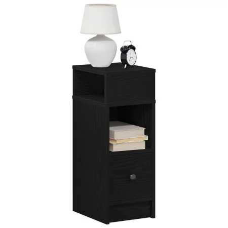Mesilla de noche con cajón negro 25x31x66 cm de , Mesitas de noche - Ref: Foro24-858616, Precio: 69,99 €, Descuento: %