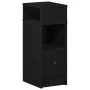 Mesilla de noche con cajón negro 25x31x66 cm de , Mesitas de noche - Ref: Foro24-858616, Precio: 69,99 €, Descuento: %