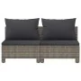 Sofá de jardín de 2 plazas con cojines ratán sintético gris by , Garden sets - Ref: Foro24-362691, Price: 167,11 €, Discount: %