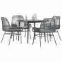Juego comedor jardín 5 pzas cojines ratán sintético vidrio gris von , Gartensets - Ref: Foro24-3334479, Preis: 327,58 €, Raba...