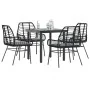 Juego de comedor jardín 5 piezas cojines ratán sintético negro de , Conjuntos de jardín - Ref: Foro24-3334549, Precio: 326,71...