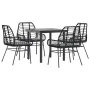 Juego de comedor jardín 5 piezas cojines ratán sintético negro de , Conjuntos de jardín - Ref: Foro24-3334549, Precio: 326,71...
